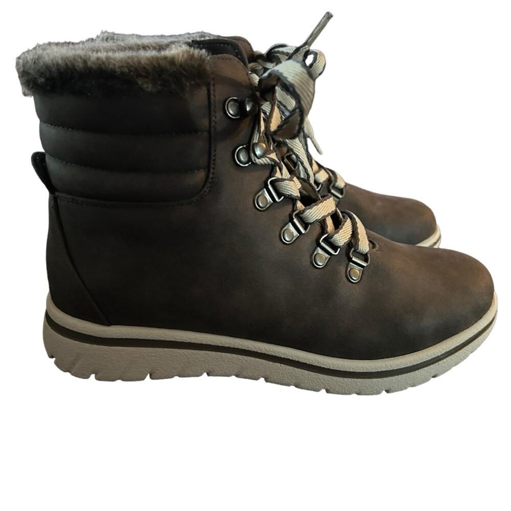 Cliffs by White Mountain Hallet Hiking Boot Bootie NEW Size 9 Grey Gray Fur Trim - Picture 5 of 11